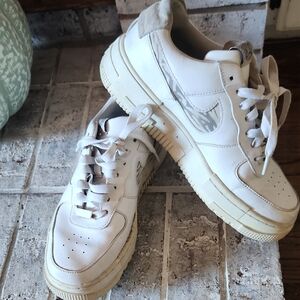Nike White and Gray Sneakers, Size 9